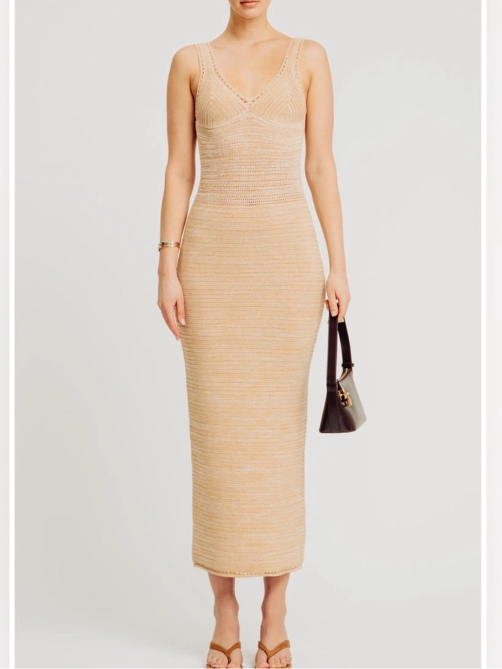 Torn By Ronny Kobo Darcey Knit Babydoll Maxi Dress - Picture 2 of 7